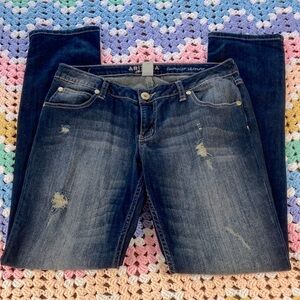 Arizona Favorite Skinny Jeans Distressed Dark 11 Long stretch low rise 32x32